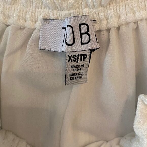 Tobi Sz XS Cream Gauze Peach Embroidered Design Flowy Off/On Shoulder Top - Picture 6 of 8